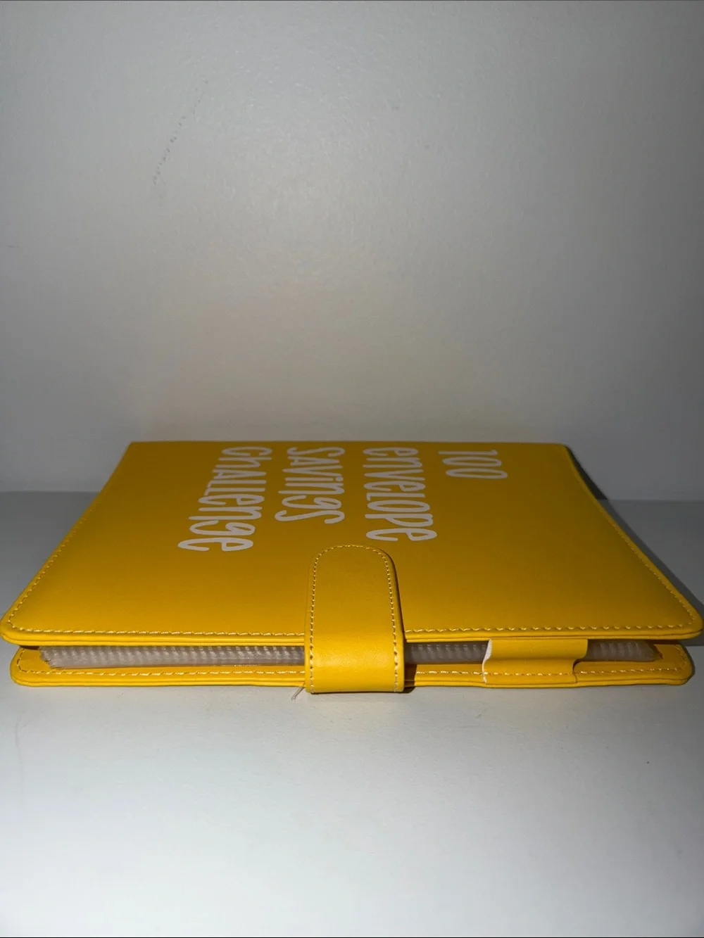 Faux Leather Gold White 100 Envelope Savings Challenge